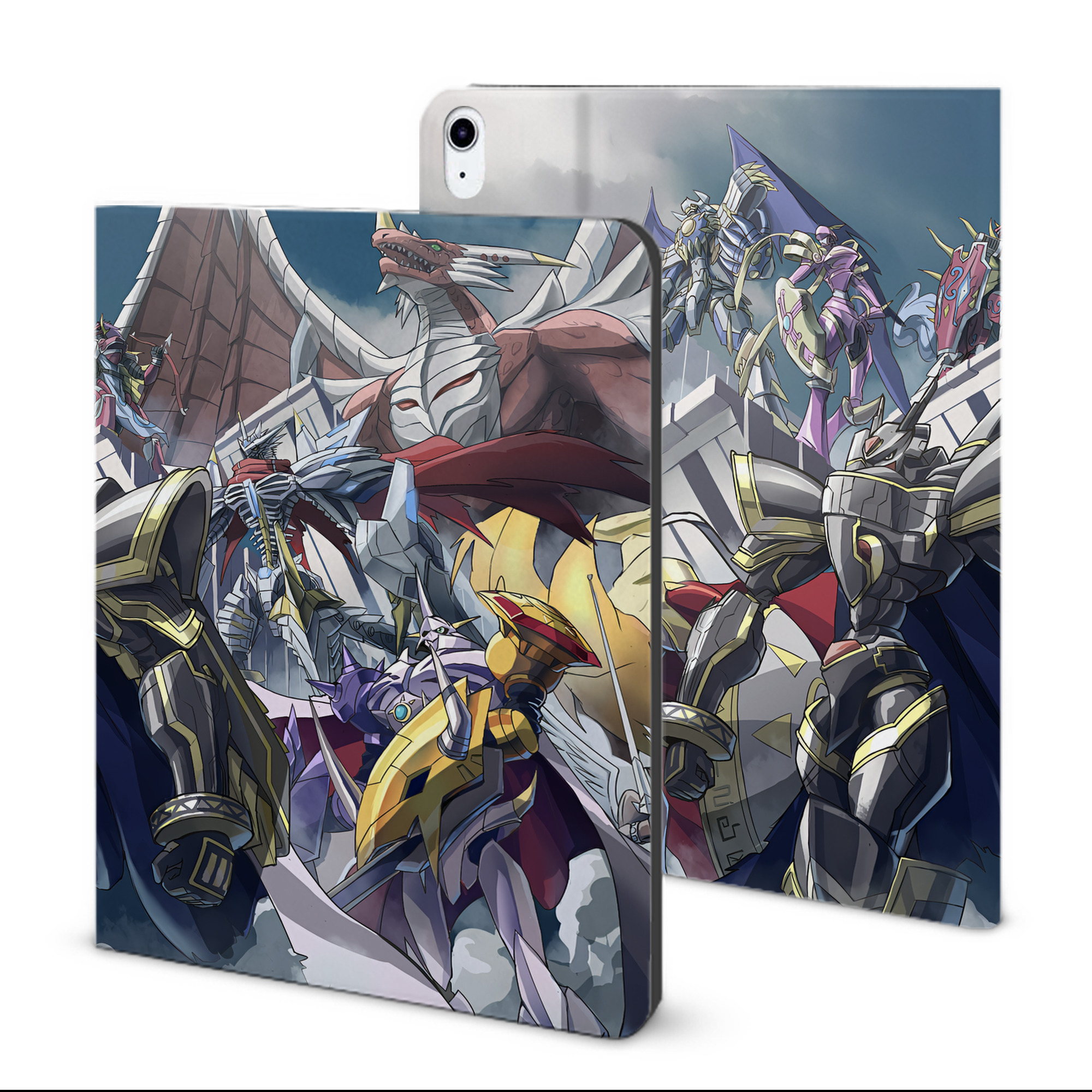 （画像用） Digimon デジタルモンスター/デジモン IPad ケース ブック型 PUレザー TPU 耐衝撃 軽量 薄型 ペン収納なし 全面保護 IPad 各モデル対応